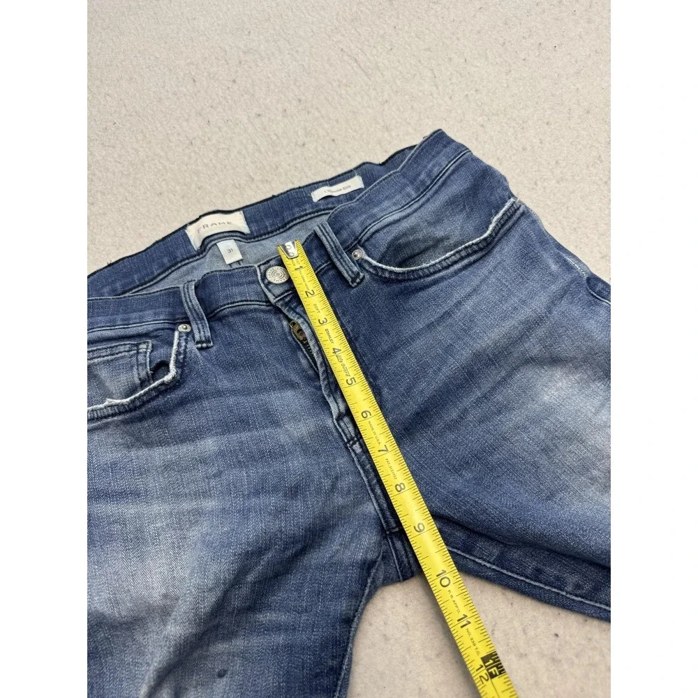 FRAME L'Homme Slim Jeans Mens 32x31 Blue Medium Wash Slim Fit Stretch Denim